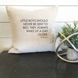 Little Boys Should Never Be Sent To Bed Pillow Cover, 18 X Boy Nursery Pillow Decor, Baby Gift - thumbnail 2