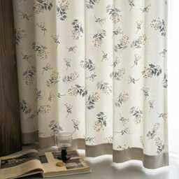 Rustic Floral Linen Curtains Farmhouse Cottage Drapes For Bedroom Living Room - thumbnail 2