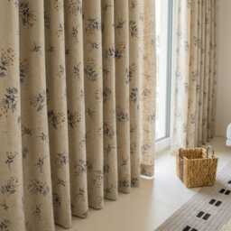 Rustic Floral Linen Curtains Farmhouse Cottage Drapes For Bedroom Living Room - thumbnail 3