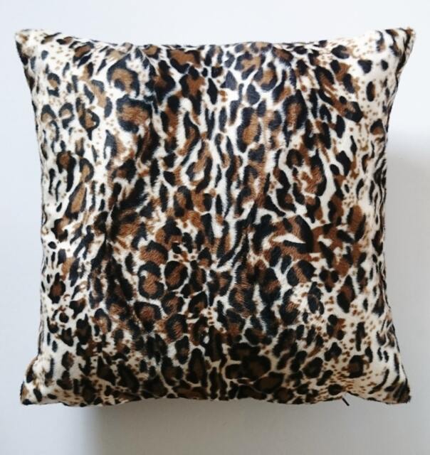 Leopard Throw Pillow, Leopard Velvet Pillow Cover, Cushion, Handmade Case, Made in France - image 1