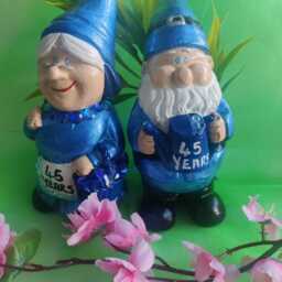 45Th Wedding Anniversary Garden Gnomes ~Sapphire, Handmade , Personalised Quirky Gift - thumbnail 2
