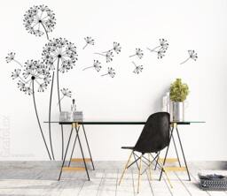 Wall Sticker Modern Dandelion With Flying Seeds, Height 151 cm, Wall Living Room Decoration W317 - thumbnail 1