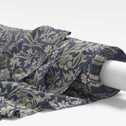 Custom Made William Morris Blackthorne Slate Blackout Lining Curtains 3 - thumbnail 3