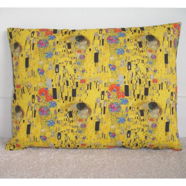 "Gustav Klimt The Kiss Bolster Pillow Cover 12x16 Oblong 16""x12" - image 1