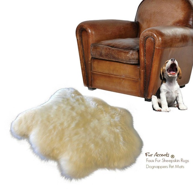 Plush Faux Fur Sheepskin Rug - Shaggy Bear Skin Throw, Handmade in Usa - image 1