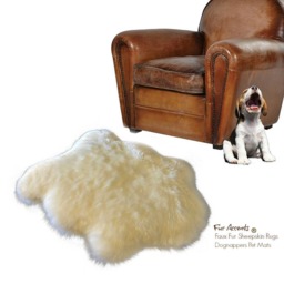 Plush Faux Fur Sheepskin Rug - Shaggy Bear Skin Throw, Handmade in Usa - thumbnail 1