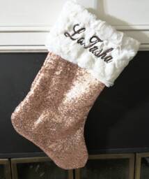 Christmas Sale Free Monogrammingshimmery Rosegold Sequin Christmas Stocking With Personalization/Free Shipping More Colors - thumbnail 1