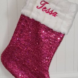 Christmas Sale Free Monogrammingshimmery Rosegold Sequin Christmas Stocking With Personalization/Free Shipping More Colors - thumbnail 2