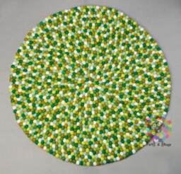 Handmade Wool Felt Ball Rug Round Nursery Rug - thumbnail 1