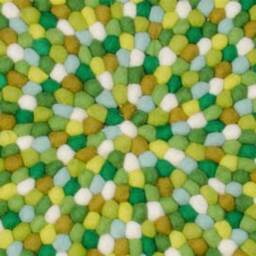 Handmade Wool Felt Ball Rug Round Nursery Rug - thumbnail 2