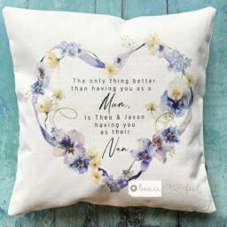 Personalised The Only Thing Better Than Having You As.. Quote Lilac Ribbon Floral Design Home Linen Style Cushion Cover