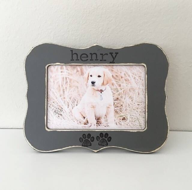Personalized Dog Picture Frame Hand Stamped Pet Memorial Gift 4x6 - image 1
