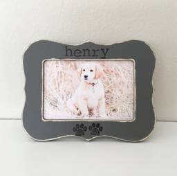 Personalized Dog Picture Frame Hand Stamped Pet Memorial Gift 4x6 - thumbnail 1