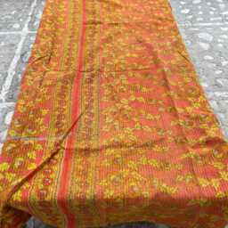 Vintage Cotton Kantha Quilt Reversible Patchwork Block Print Handmade Boho Throw - thumbnail 4
