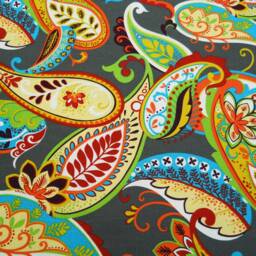 Paisley Curtain Panel, Multi Color Whimsy Mardi Gras, Custom Window Drapery - thumbnail 2