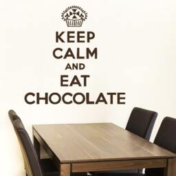 Wall Decals Quote Keep Calm & Eat Chocolate Decal Cake Vinyl Sticker Bedroom Nursery Home Decor Kitchen Restaurant Cafe Art Murals Ms564 - thumbnail 1