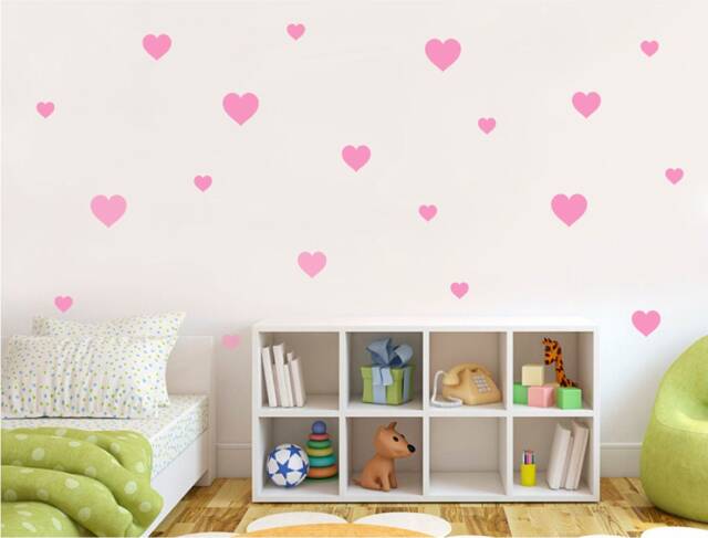 Heart Wall Stickers, Heart Decals, Nursery Decor, Art, Hearts Art - image 1