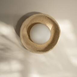 Handmade Beige Ceramic Wall Sconce Natural Wabi Sabi Lamp - thumbnail 2