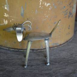 Goat Silverware Small Farm Sculptures Garden Vintage Silver Metal Animal Lover Gift Handmade - thumbnail 2