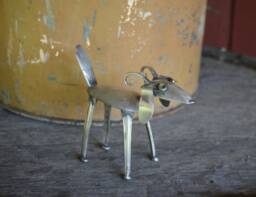 Goat Silverware Small Farm Sculptures Garden Vintage Silver Metal Animal Lover Gift Handmade - thumbnail 1