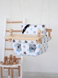 Handmade Wooden Baby Swing Montessori Highchair With Table - thumbnail 1