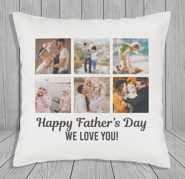Personalised Fathers Day Cushion Cover - White Photo Cushion, Home Gift, Printed Day For Dad - image 1