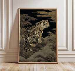 Japanese Tiger Poster, Retro Wall Art, Vintage Animal Art Print - thumbnail 1