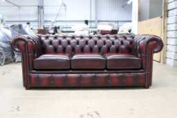 Sofa 3 Seater Chesterfield Handmade Brand New Antique Oxblood/Green/Tan