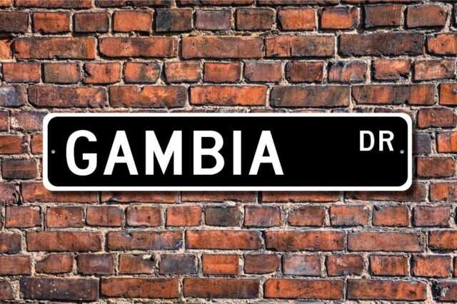 Gambia Sign, Wall Decor, Gift, Souvenir, Keepsake, Street Custom Quality Metal Sign - image 1