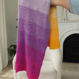 Spring Night Blanket - Handcrafted Knitted Throw Gradient - thumbnail 4