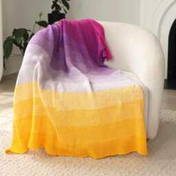 Spring Night Blanket - Handcrafted Knitted Throw Gradient