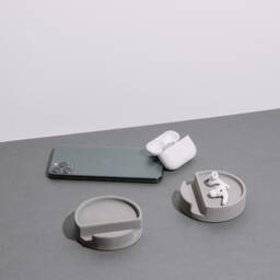Concrete Phone Holder Jesmonite Desk Organizer Office Decor - thumbnail 4