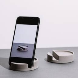 Concrete Phone Holder Jesmonite Desk Organizer Office Decor - thumbnail 3