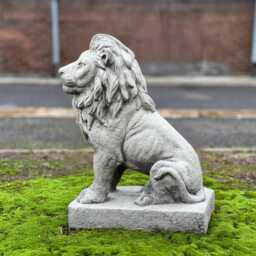 Massive Lion Decoration Stone Statue Concrete Wildlife Figurine Outdoor Animal Sculpture Guardion Ornament Lion Lover Gift Gift - thumbnail 2