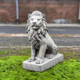 Massive Lion Decoration Stone Statue Concrete Wildlife Figurine Outdoor Animal Sculpture Guardion Ornament Lion Lover Gift Gift - thumbnail 1