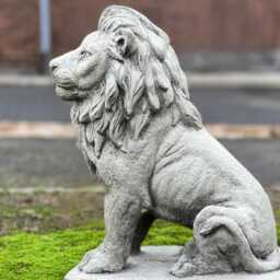 Massive Lion Decoration Stone Statue Concrete Wildlife Figurine Outdoor Animal Sculpture Guardion Ornament Lion Lover Gift Gift - thumbnail 3