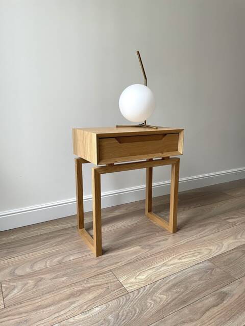 Bed Side Table, Nightstand With Drawer, Oak Bedside Solid Wood Nightstand, Night Stand For Bedroom - image 1