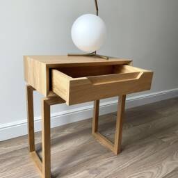 Bed Side Table, Nightstand With Drawer, Oak Bedside Solid Wood Nightstand, Night Stand For Bedroom - thumbnail 2