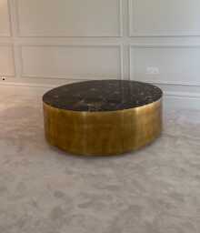 Handmade Brass Drum Coffee Table Emporium Marble Top