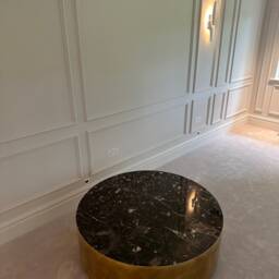 Handmade Brass Drum Coffee Table Emporium Marble Top - thumbnail 3