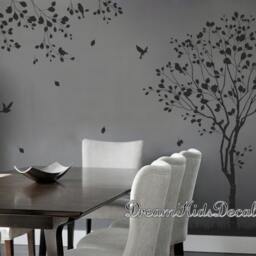 Birch Tree Wall Decal With Flying Birds, Nursery Decor - thumbnail 3