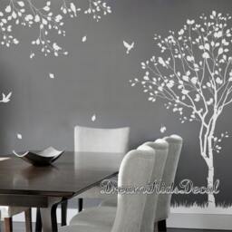 Birch Tree Wall Decal With Flying Birds, Nursery Decor - thumbnail 2