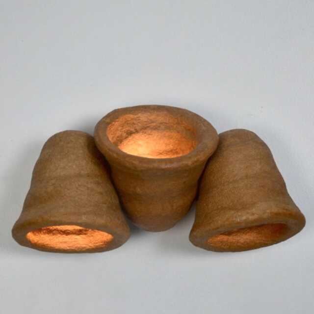 Handcrafted Ceramic Wall Sconces, Organic Bell Shape, Japandi Lighting - image 1