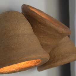 Handcrafted Ceramic Wall Sconces, Organic Bell Shape, Japandi Lighting - thumbnail 2