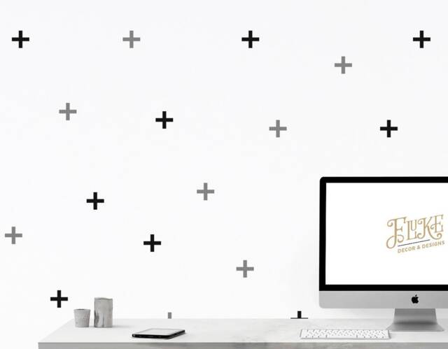 Swiss Cross Vinyl Wall Decals, Minimalist Nursery Decor - image 1