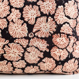 Indian Block Print Pillow Cover - Black, Beige, Rust - thumbnail 4