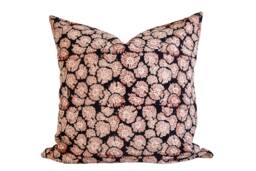 Indian Block Print Pillow Cover - Black, Beige, Rust - thumbnail 1