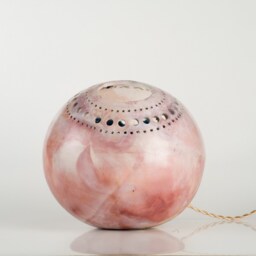Saggar Firing Handcrafted Ceramic Lamp - Atmospheric Lampshade Table Raku Pottery Nevenka Martinello L2Bis - thumbnail 3