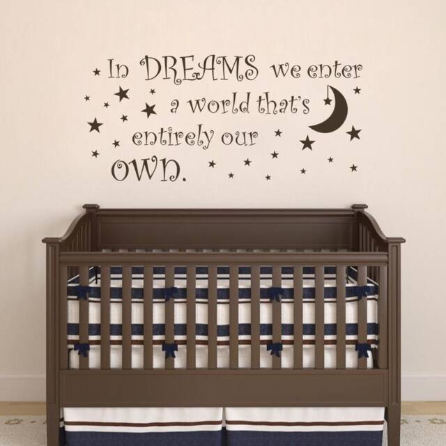 In Dreams We Enter A World That's Entirely Our Own Wall Decal Vinyl Sticker Quote Decals Nursery Art - 177 - image 1