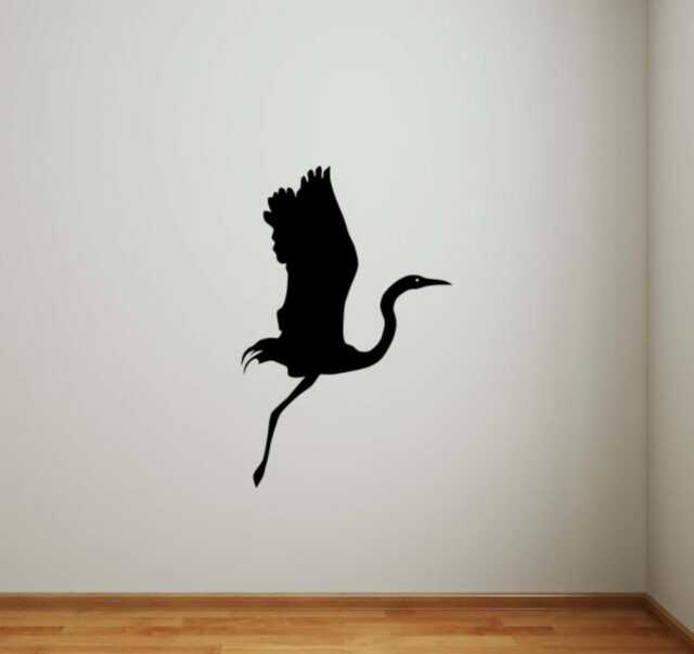 Heron Wall Decal Bird Vinyl Sticker Lake Backwater Interior Home Decor Murals - 4Bir4P - image 1